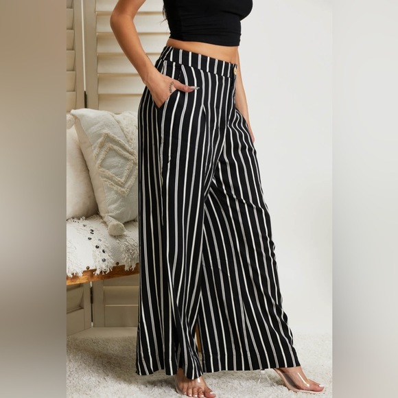 Rae Mode Walk of Fame Full Size Striped Wide Leg Pants - Picture 4 of 5